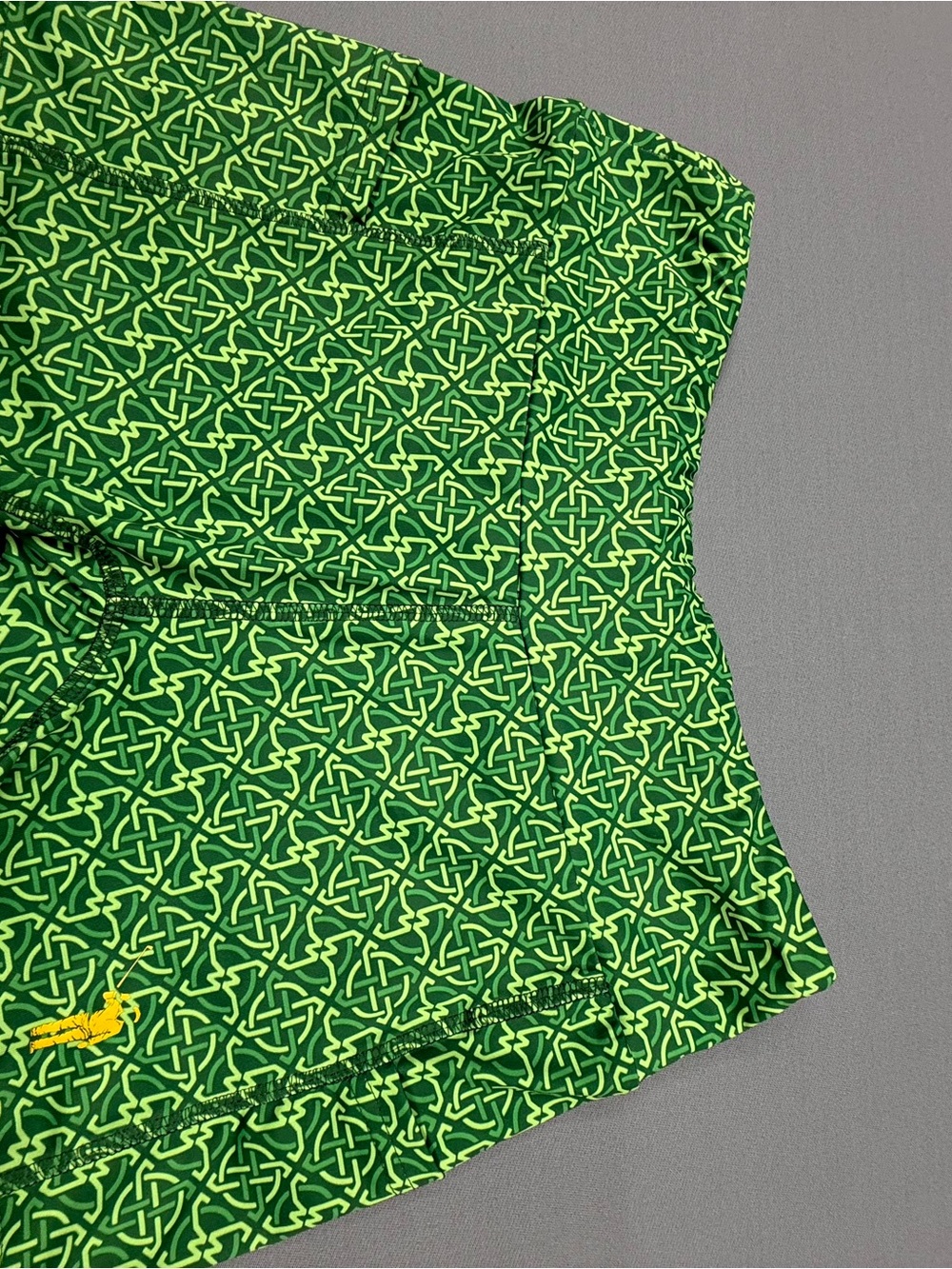 William Murray Green Geometric Print Shorts